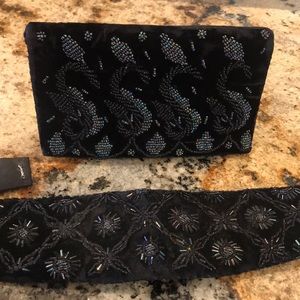 Vintage Velvet Beaded Evening bag & belt ❣️
